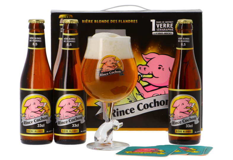 Accessoires et cadeaux - Coffret Rince Cochon - 3 bières et 1 verre