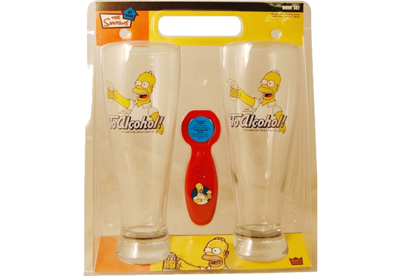 Duff Beer - 2 verres Simpson + 1 décapsuleur parlant