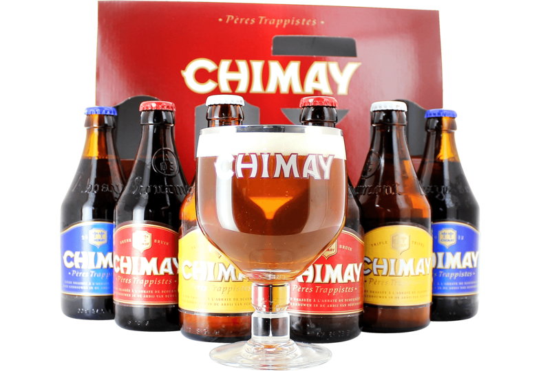 Coffrets cadeaux verre et bière - Coffret Chimay Triologie (6 bières 1 verre)