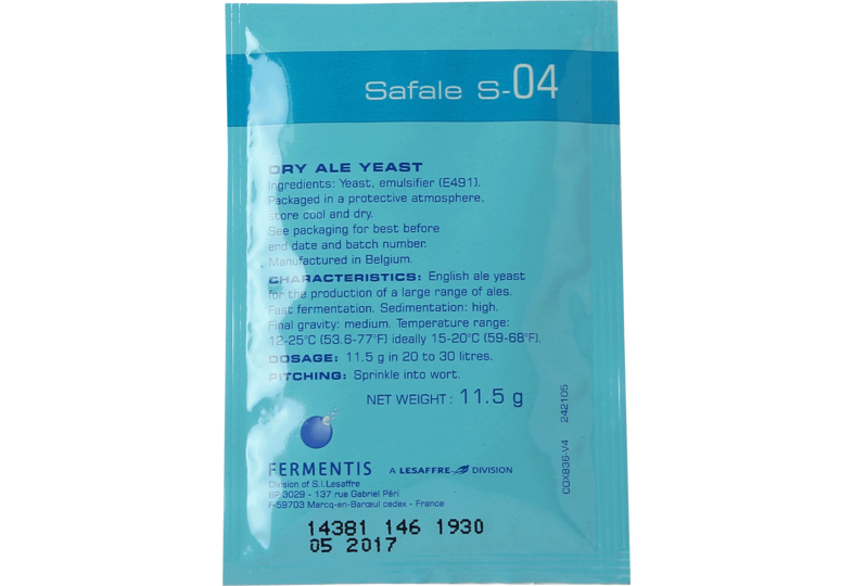 Levures pour fermentation - Levure sèche Safale S-04 11g