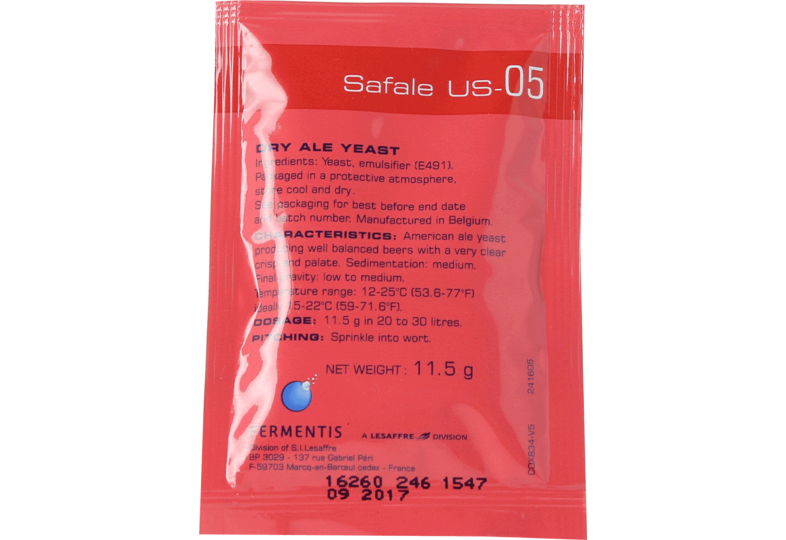 Levures pour fermentation - Levure sèche Safale US-05 11g
