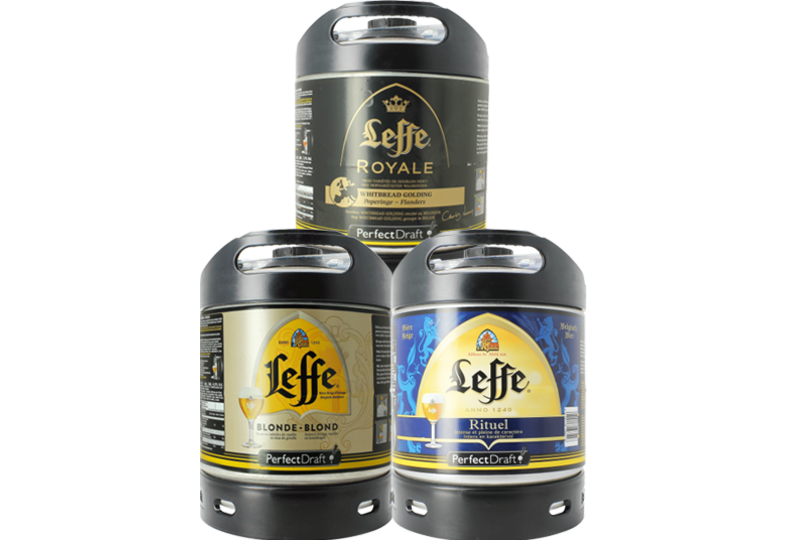 Fûts de bière - Assortiment 3 fûts 6L Leffe Blonde - Leffe Rituel - Leffe Royal
