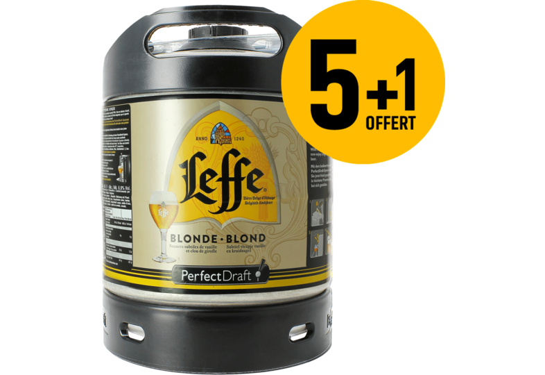 Fûts de bière - Pack 5 fûts 6L de Leffe blonde + 1 Offert