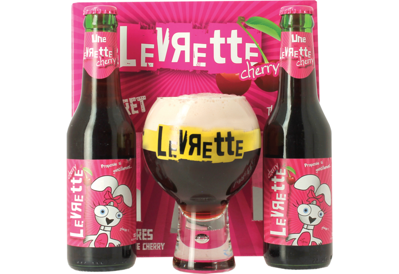 Bouteilles - Coffret Levrette Cherry - 2 bières et 1 verre
