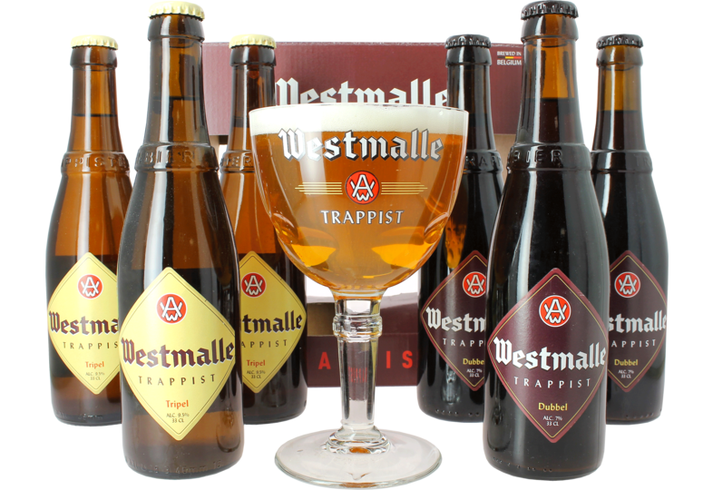Cadeaus en accessoires - Abbaye de Westmalle Trappist Speciaalbier Cadeaupakket - 6 bieren + 1 glas