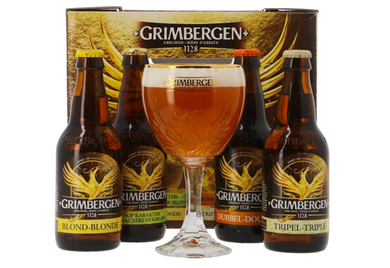 Accessoires et cadeaux - Coffret Grimbergen Discovery - 4 bières + 1 verre