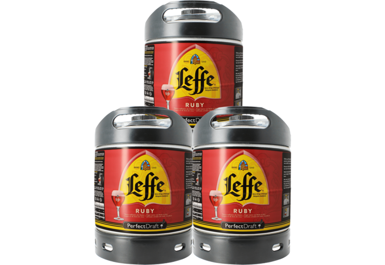 Bier Tapvatjes - Leffe Ruby PerfectDraft 6-liter Tapvaatje - 3-Pack