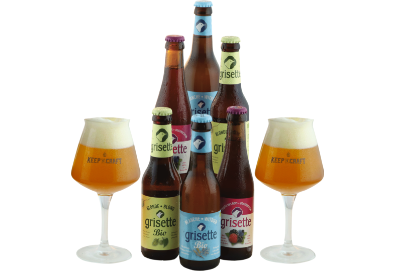 Accessoires et cadeaux - Pack Grisette 6 bières et 2 verres