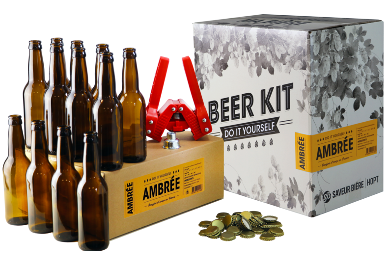 Thuisbrouwpakket - Brouwpakket, Beerkit Amber bier (XL) + Navulling en Bottelset