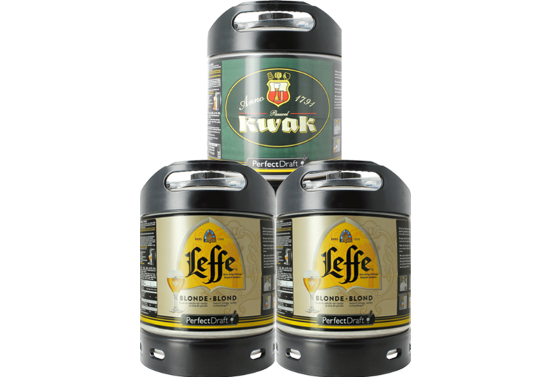 Fûts de bière - Assortiment 3 fûts 6L : 2 Leffe Blonde - 1 Kwak