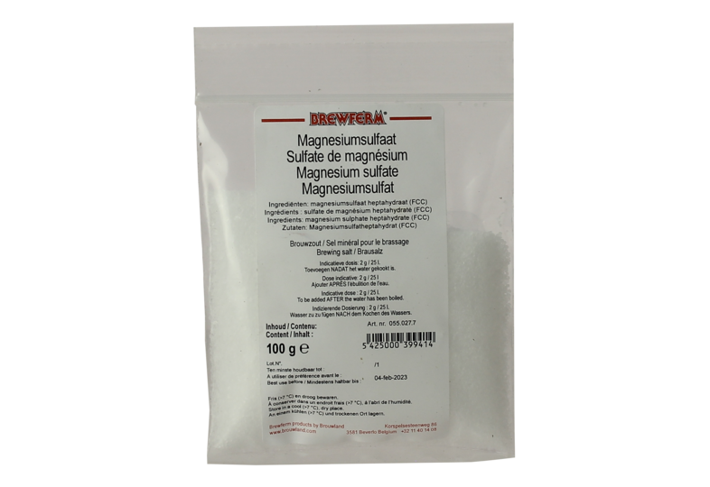 Brouwingrediënten - Sulfate de Magnésium MgSO4 - 100 g