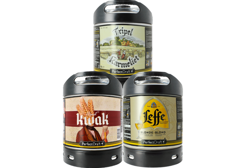 Fûts de bière - Assortiment 3 fûts 6L Leffe Blonde - Kwak - Tripel Karmeliet