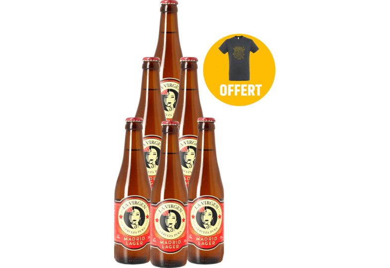 Cadeaus en accessoires - La Virgen Lager Pack - 6 x 33cl + 1 T-shirt