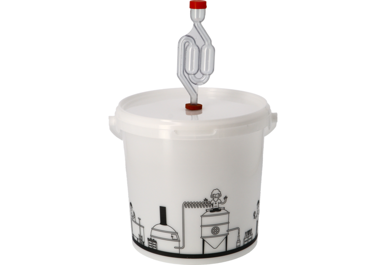 Brewing Accessories - Seau de fermentation 6,2L gradué avec couvercle troué et Barboteur