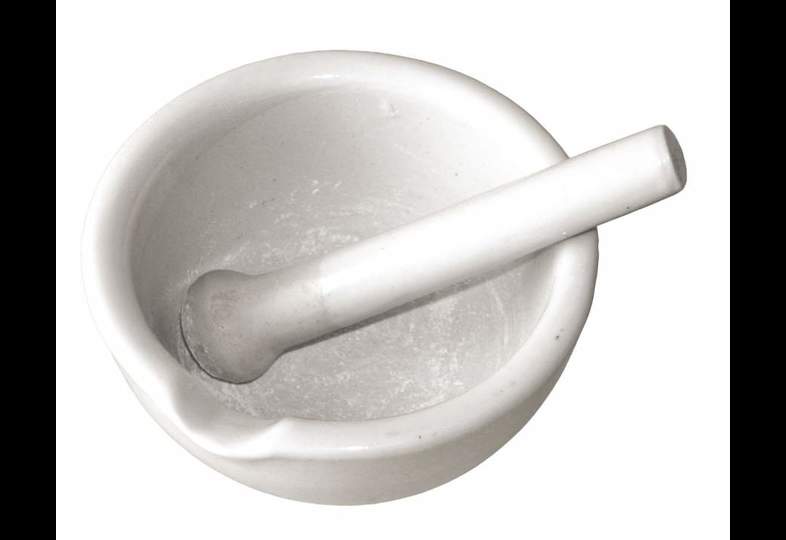 Accessoires du brasseur - mortier porcelaine et pilon 13 cm diamètre