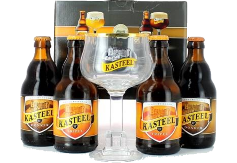 Coffrets cadeaux verre et bière - Coffret Kasteel (4 bières 1 verre)