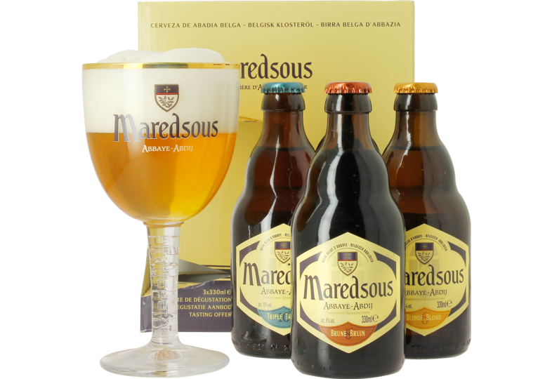 Accessoires et cadeaux - Coffret Maredsous (3 bières 1 verre)