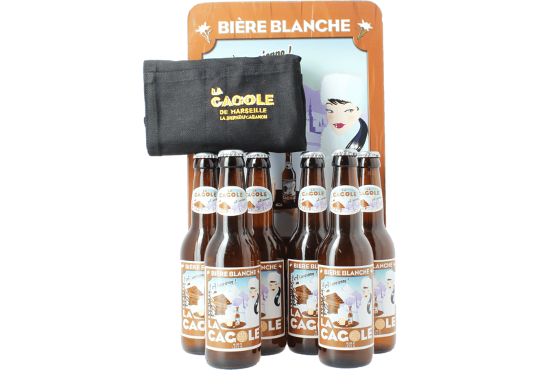 Gift box with beer and glass - Cagole Blanche Gift Pack (6 bottles 33cl +1 apron)