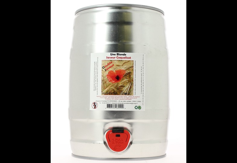 Fûts de bière - Fût 5L La Mascotte Coquelicot
