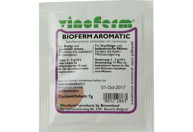 Levures pour fermentation - Levure sèche pour vin Aromatic Bioferm 7g