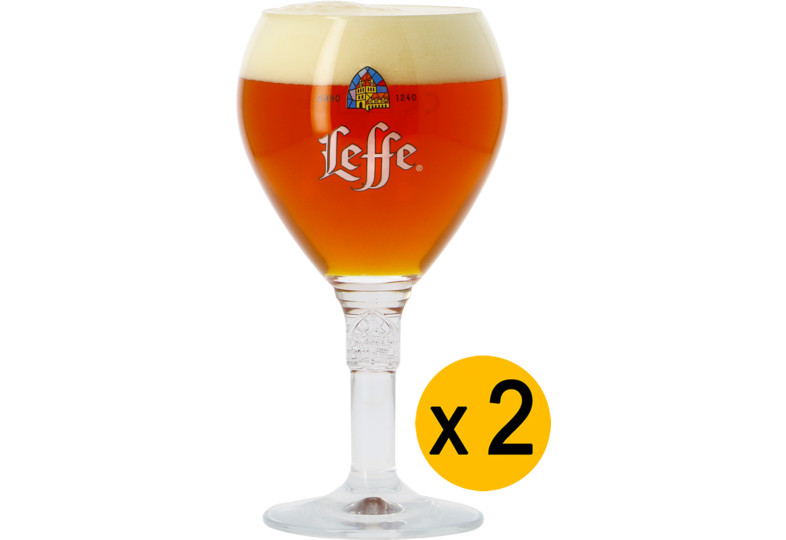 Beer glasses - 2 Leffe 33cl goblet glasses