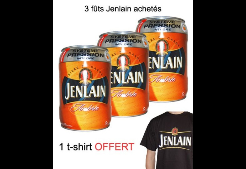 Brasserie Jenlain - 3 Fûts 5L Jenlain Ambrée + 1 T-Shirt