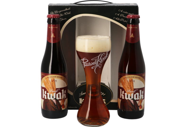 Gift box with beer and glass - Kwak Gift Pack (2 beers + 1 glass)