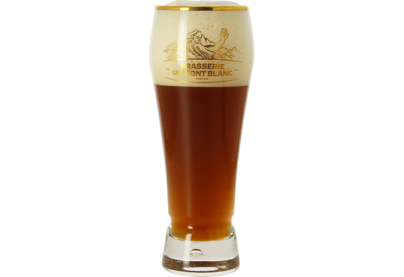 Verres à bière - Verre Mont Blanc col doré - 25 cl
