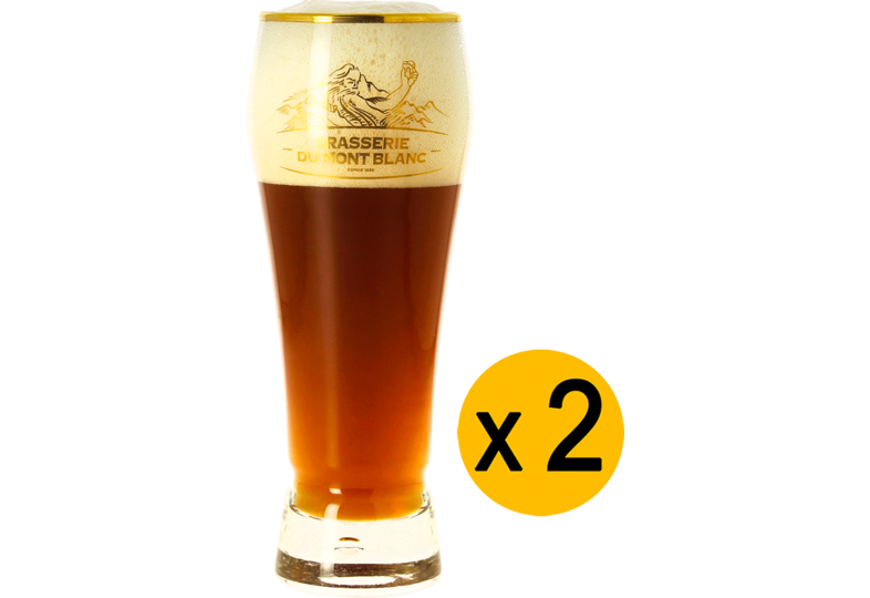 Biergläser - Pack 2 Verres Mont Blanc col doré - 25 cl